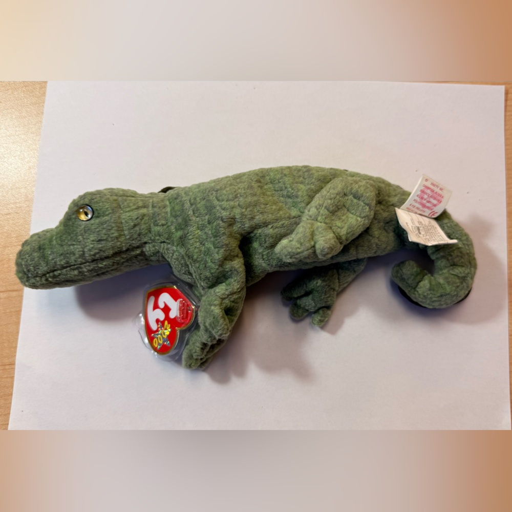 Ty Green Crocodile Plush swampy with Heart Tag